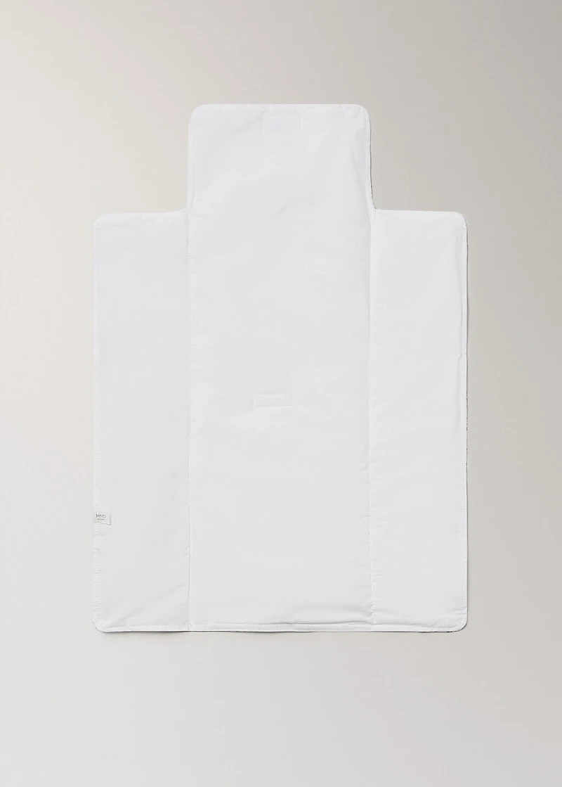 Children’s cotton portable changing table with mini-flower print