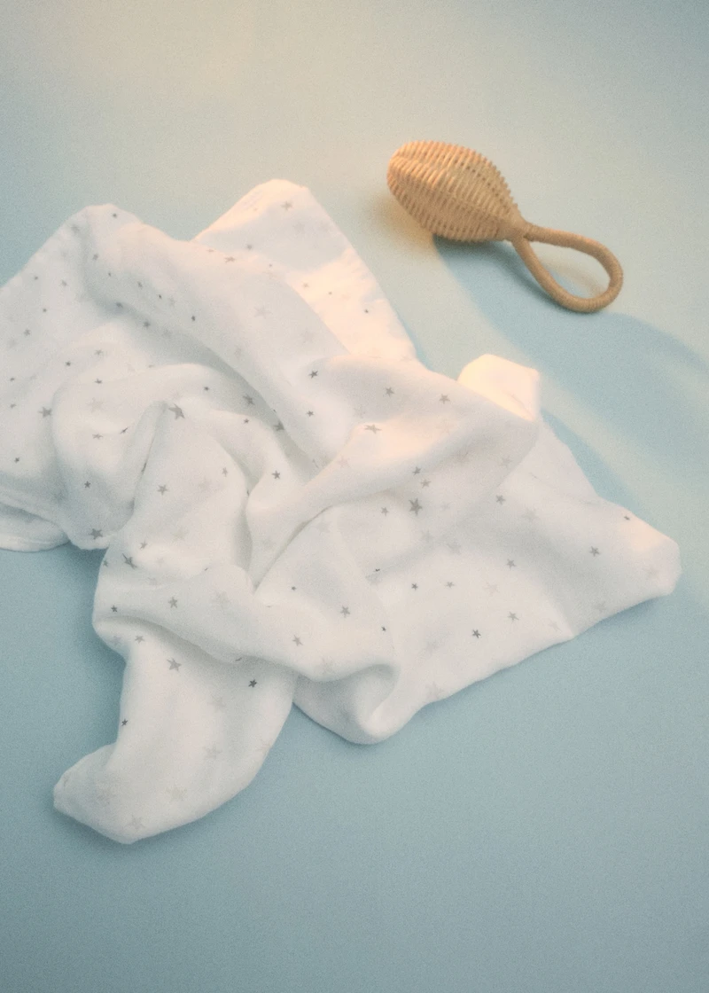 Cotton swaddle with star print