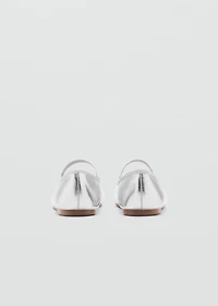 Ballet flats with metallic strap