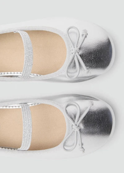 Ballet flats with metallic strap