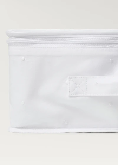 Organising box with embroidered details