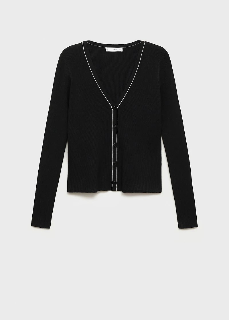 V-neck knitted cardigan