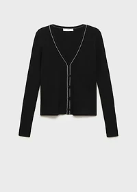 V-neck knitted cardigan