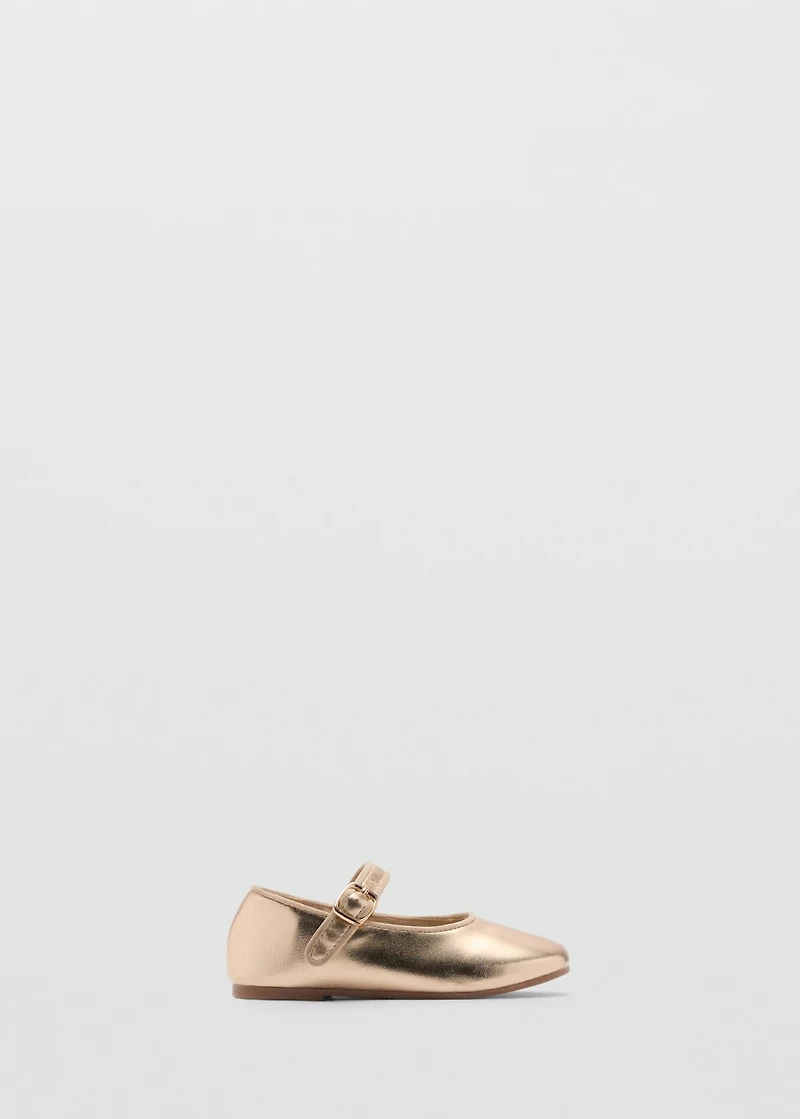 Ballet flats with metallic strap