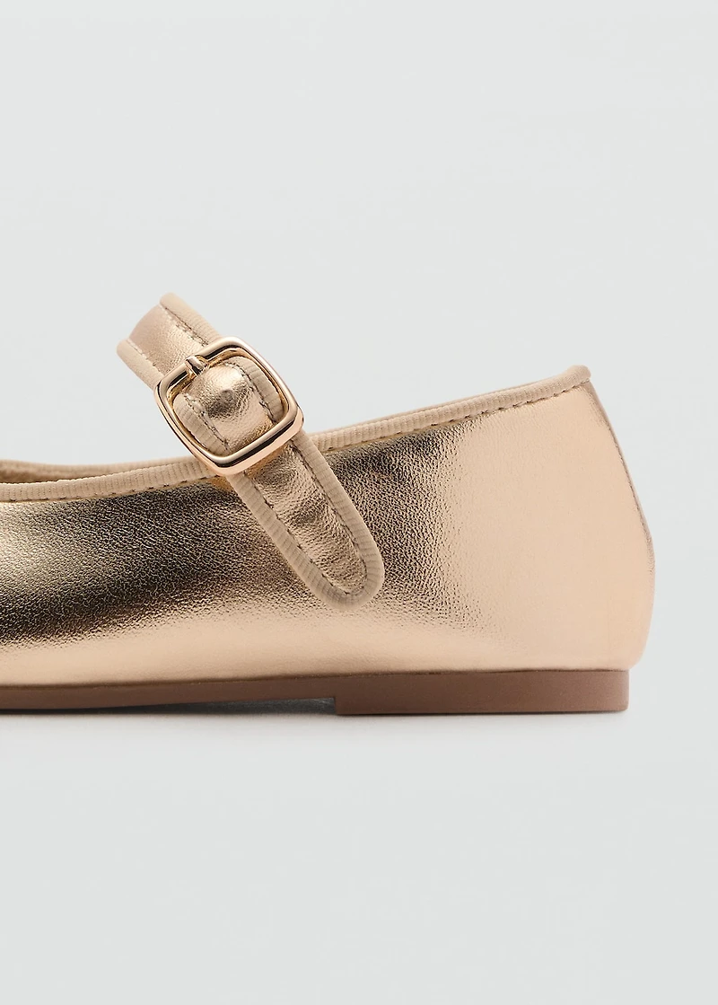 Ballet flats with metallic strap