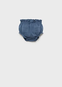 Denim-effect cotton shorts