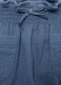 Denim-effect cotton shorts