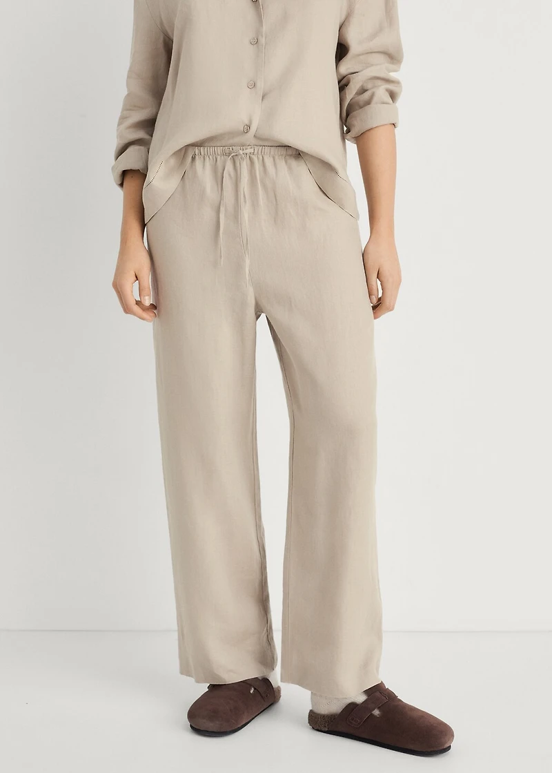 Linen-blend pants