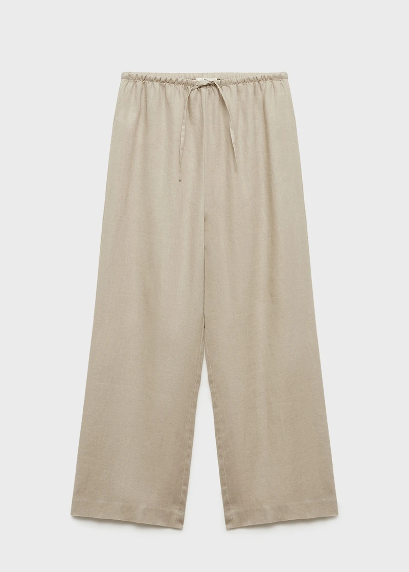 Linen-blend pants