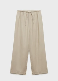 Linen-blend pants