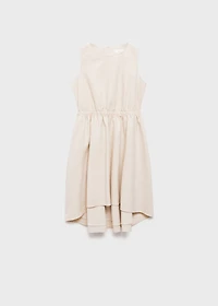 Linen dress with gathered detail