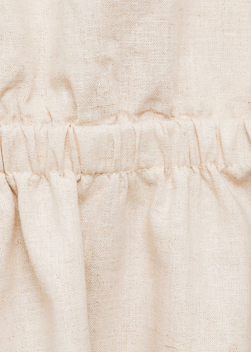 Linen dress with gathered detail