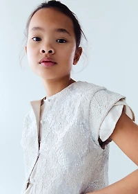 Linen dress with gathered detail