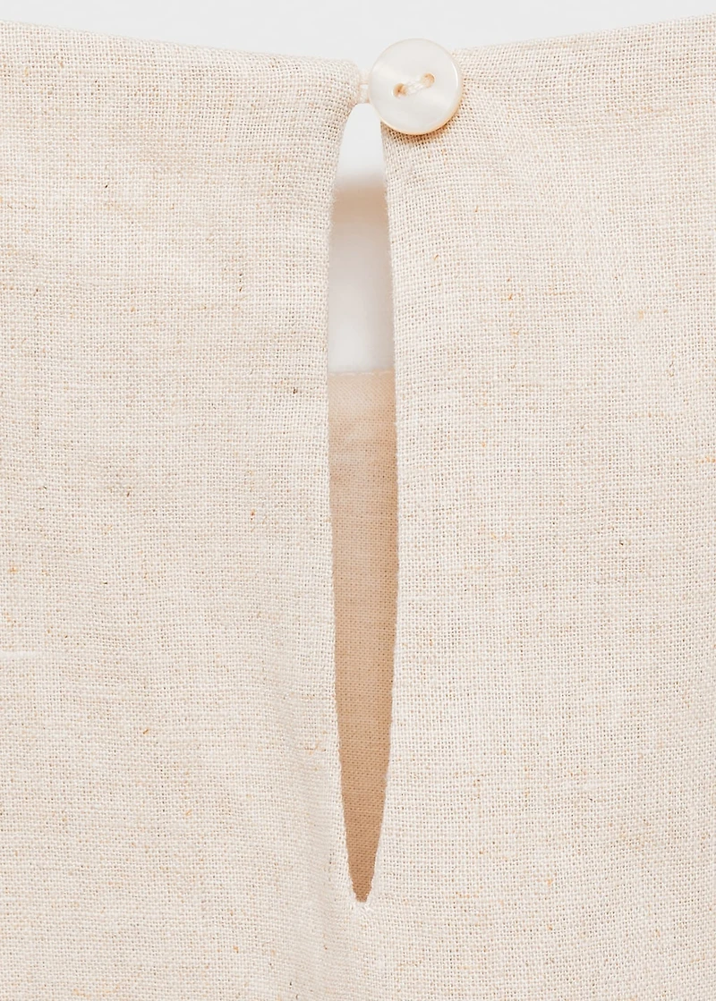 Linen dress with gathered detail