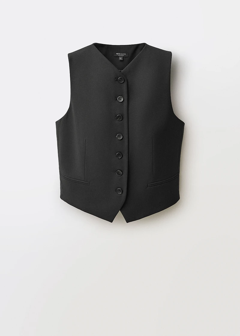 Wool-blend suit vest