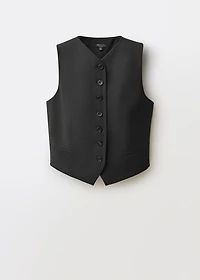 Wool-blend suit vest
