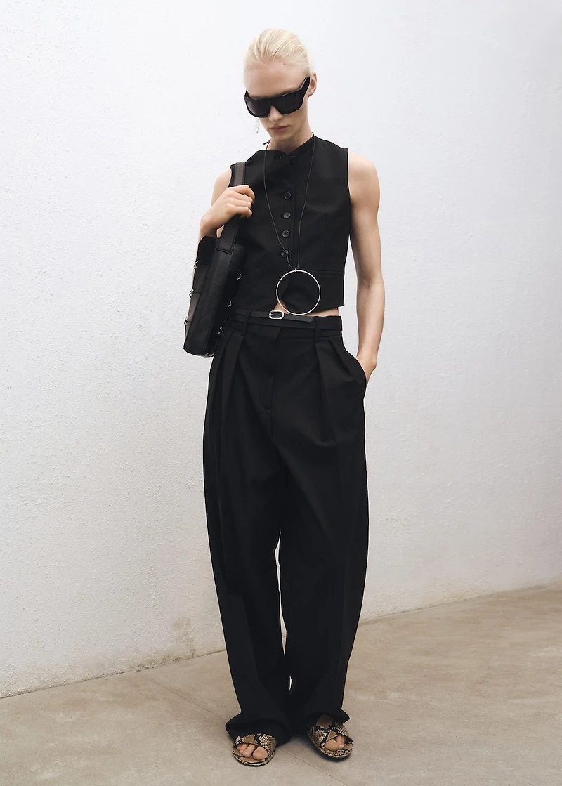 Wool-blend suit vest