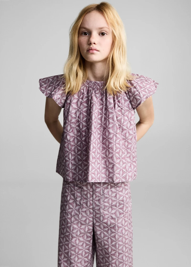 Printed pocket pants