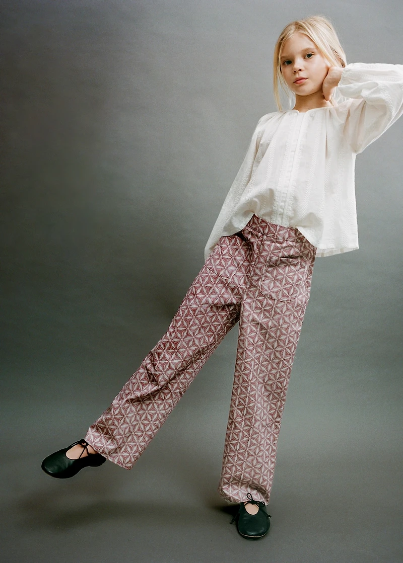 Printed pocket pants