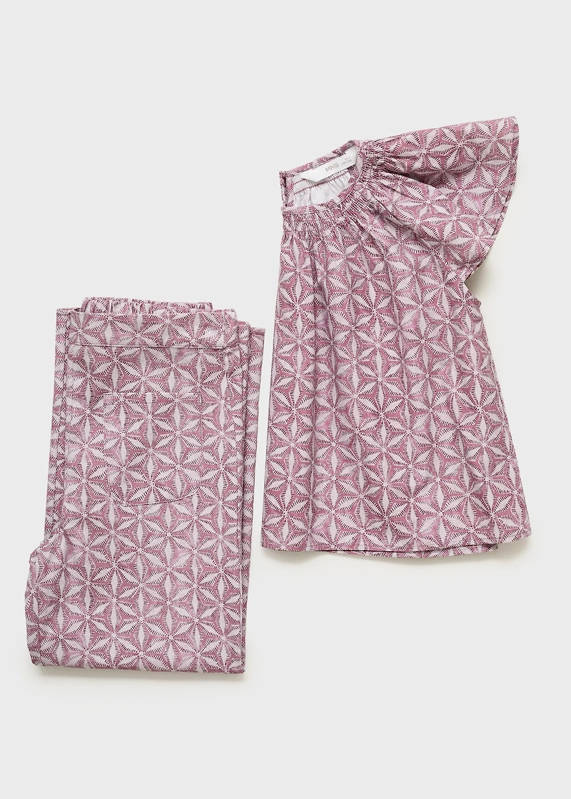Printed pocket pants