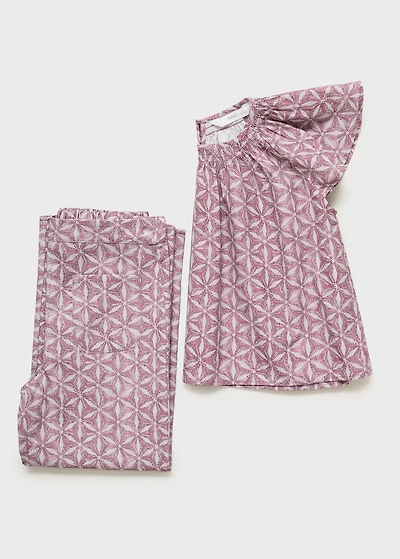 Printed pocket pants