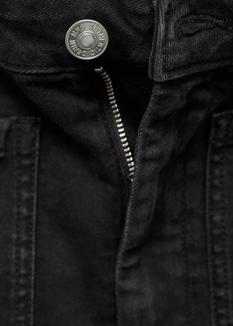 Denim mini-skirt with pockets