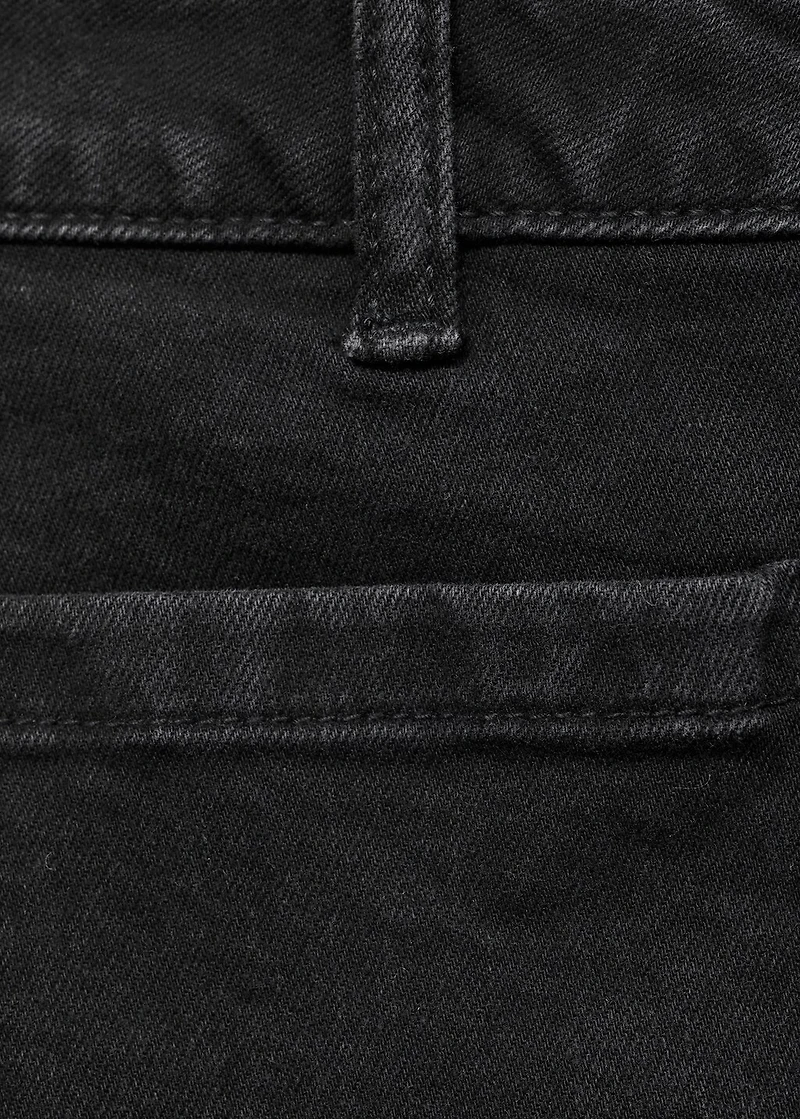 Denim mini-skirt with pockets