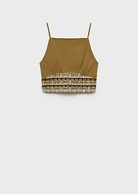 Cotton linen-blend top