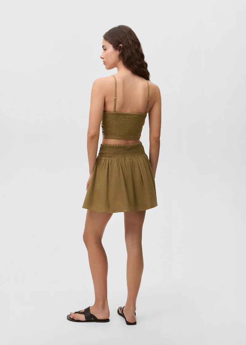 Cotton linen-blend top