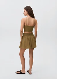 Cotton linen-blend top