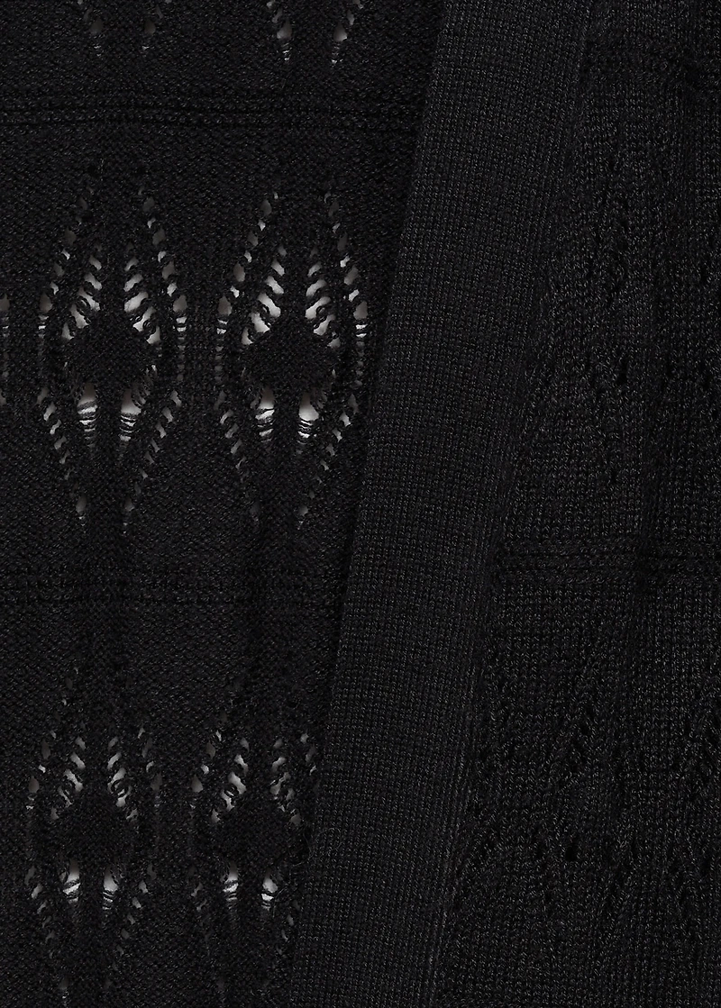 Long knitted cardigan with lace accents