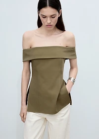 Fitted off-the-shoulder top