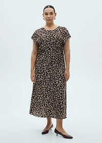 Animal-print dress with frayed edges