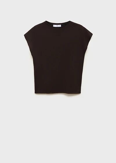 Short-sleeved fine-knit sweater