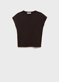 Short-sleeved fine-knit sweater