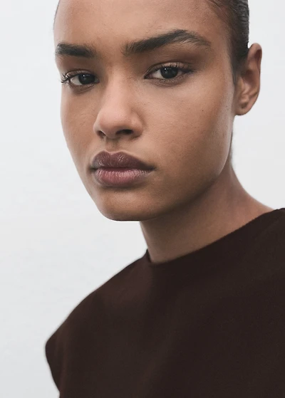 Short-sleeved fine-knit sweater