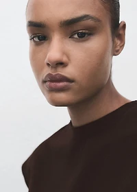 Short-sleeved fine-knit sweater