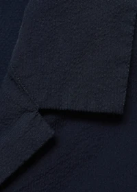 Textured shirt with bowling collar