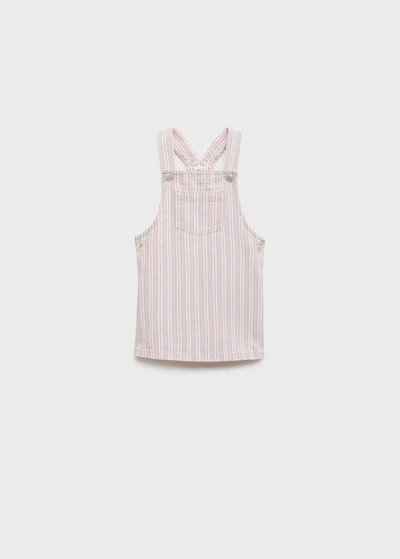 Striped denim pinafore