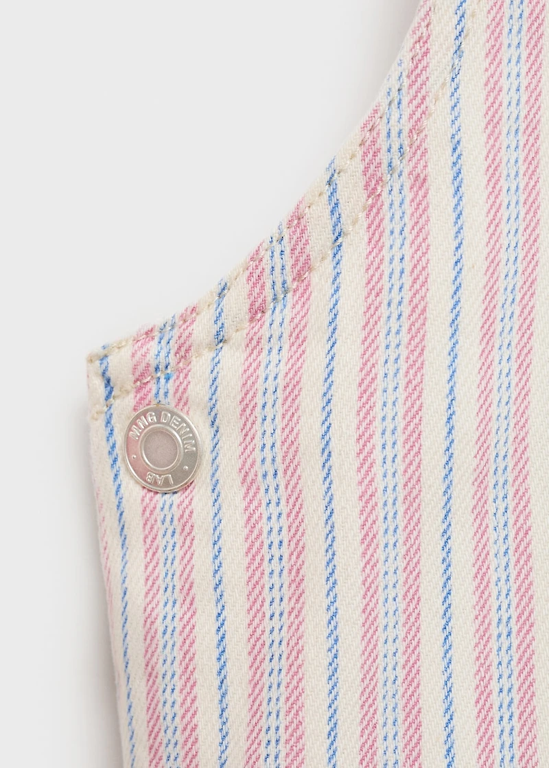 Striped denim pinafore