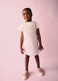 Striped denim pinafore