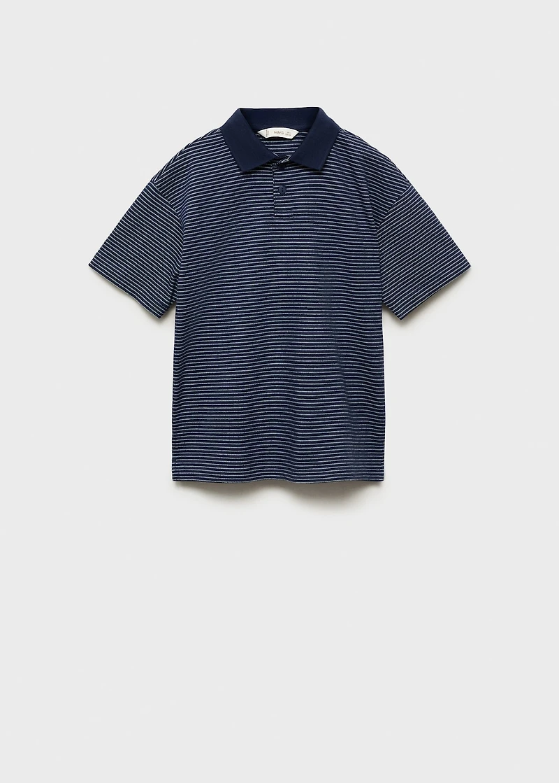 Striped cotton polo shirt