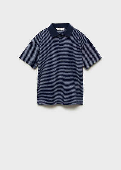 Striped cotton polo shirt