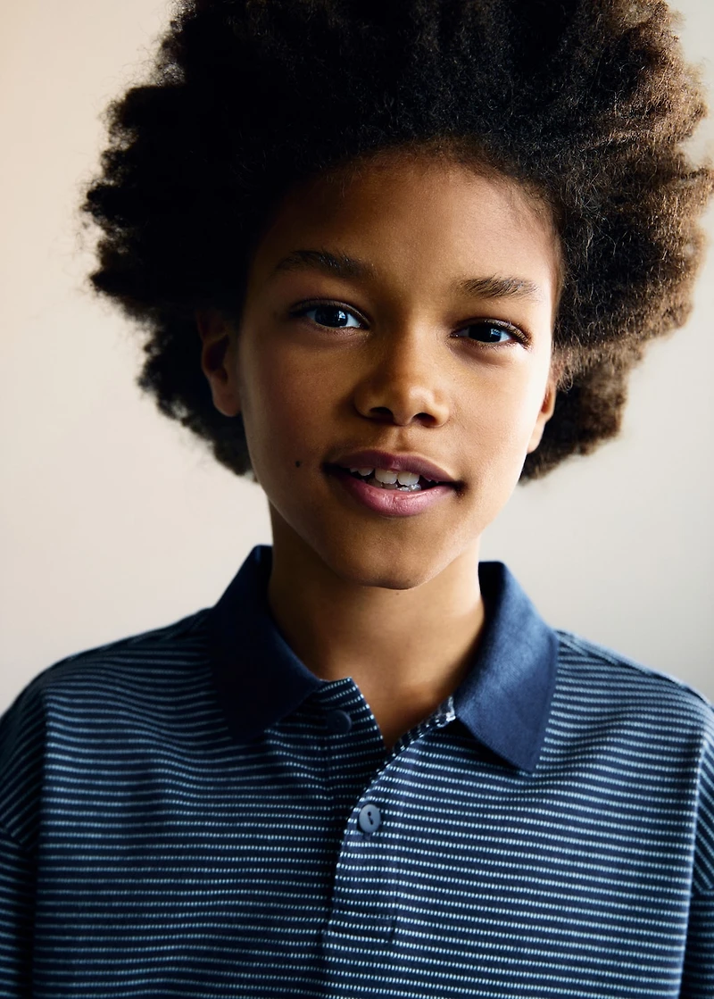 Striped cotton polo shirt