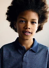 Striped cotton polo shirt