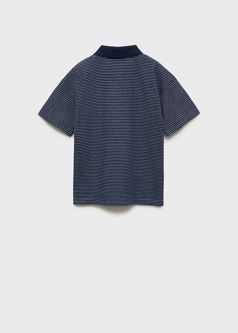 Striped cotton polo shirt