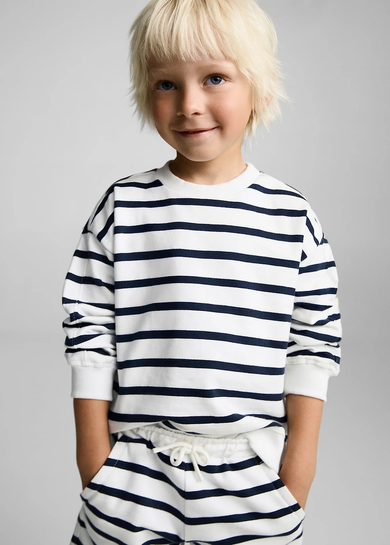 Striped cotton-blend sweatshirt
