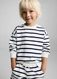 Striped cotton-blend sweatshirt