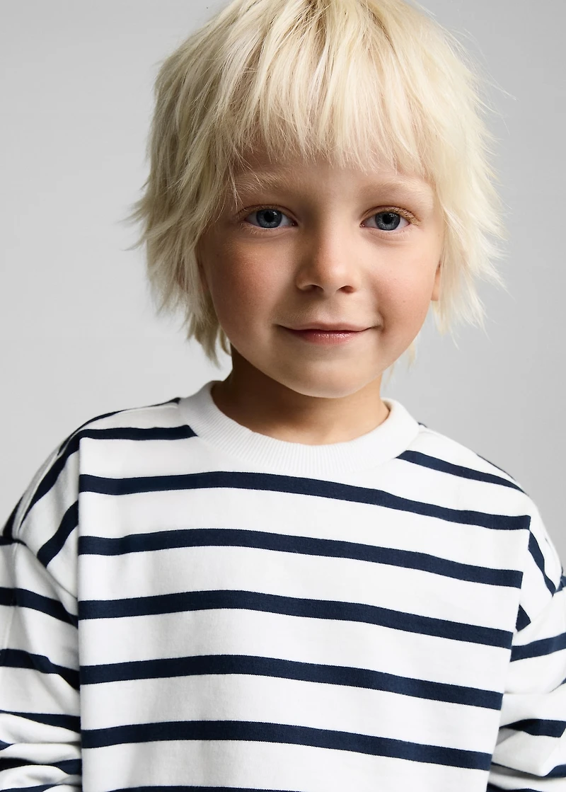 Striped cotton-blend sweatshirt