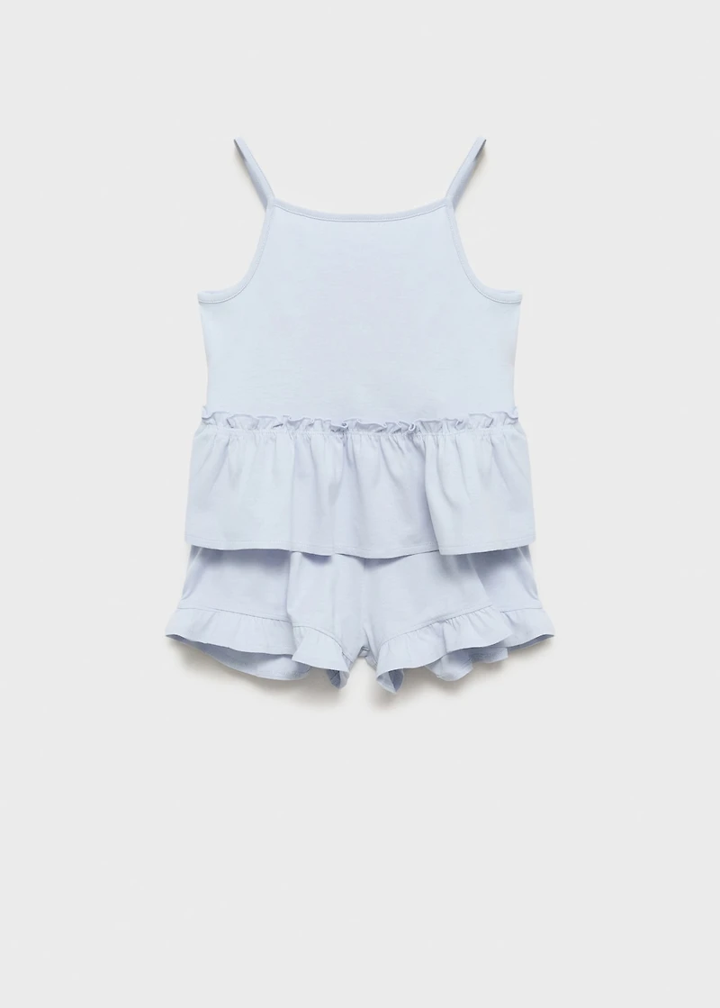 Pajama shorts with ruffles